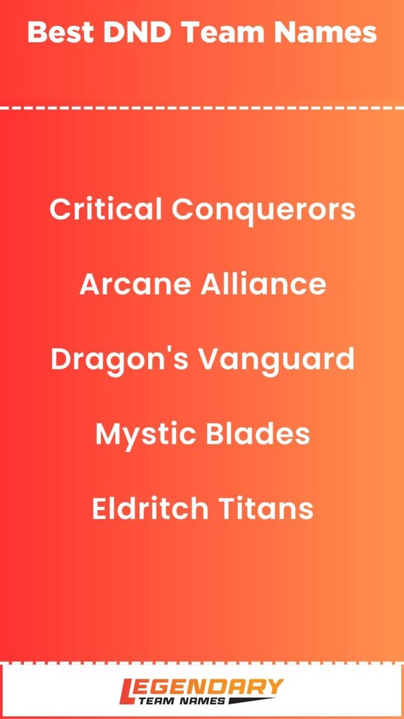 Best DND Team Names