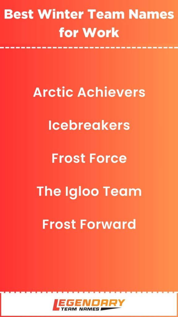 Best Winter Team Names for Work