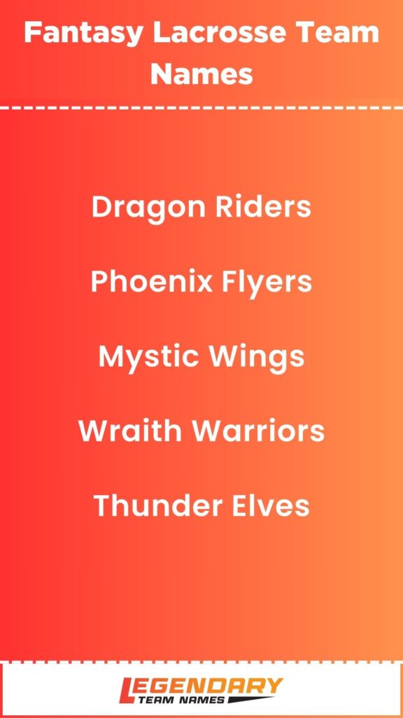 Fantasy Lacrosse Team Names