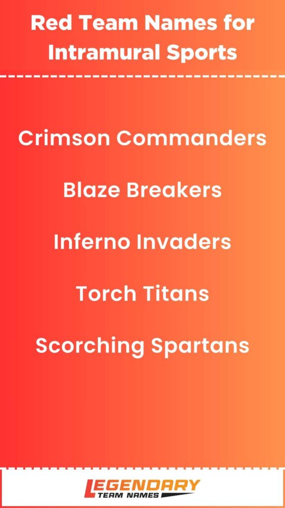 Red Team Names for Intramural Sports