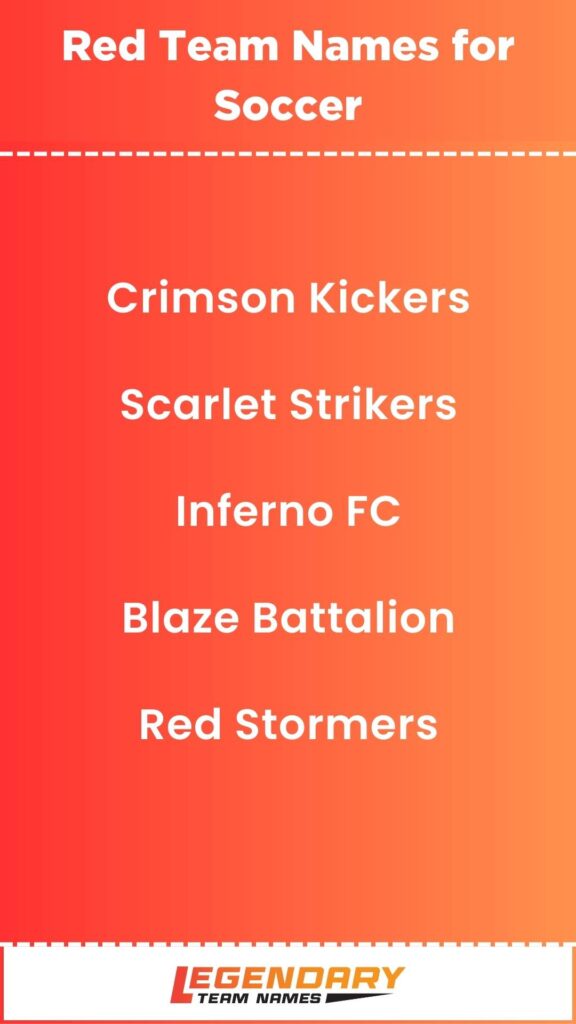 Red Team Names for Soccer