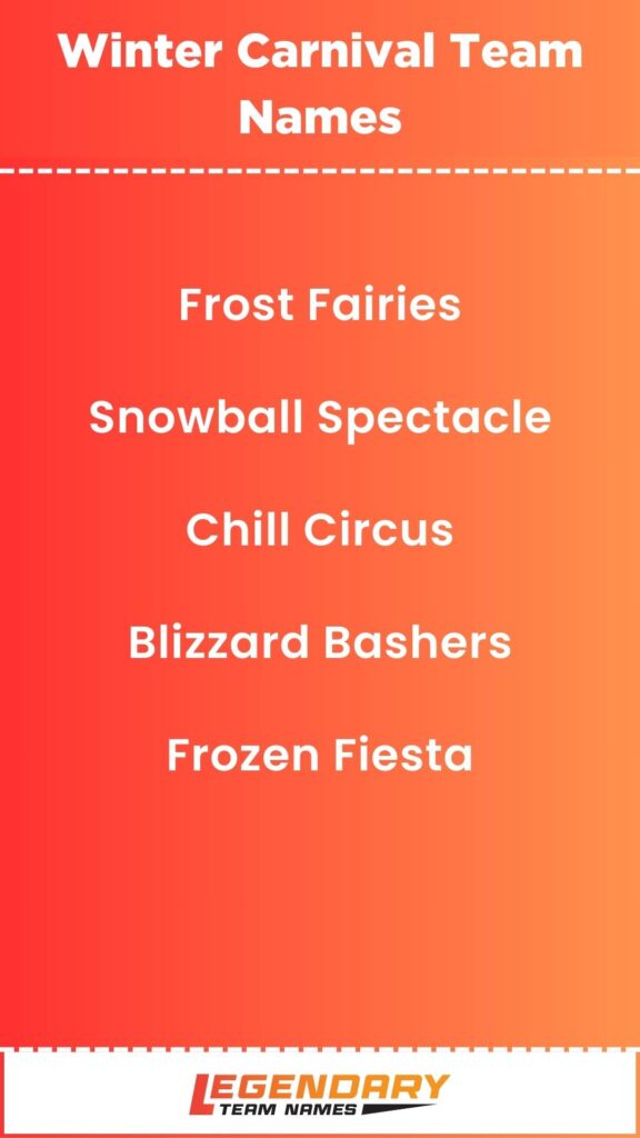 Winter Carnival Team Names