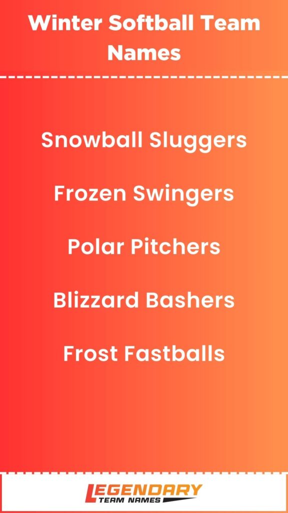 Winter Softball Team Names