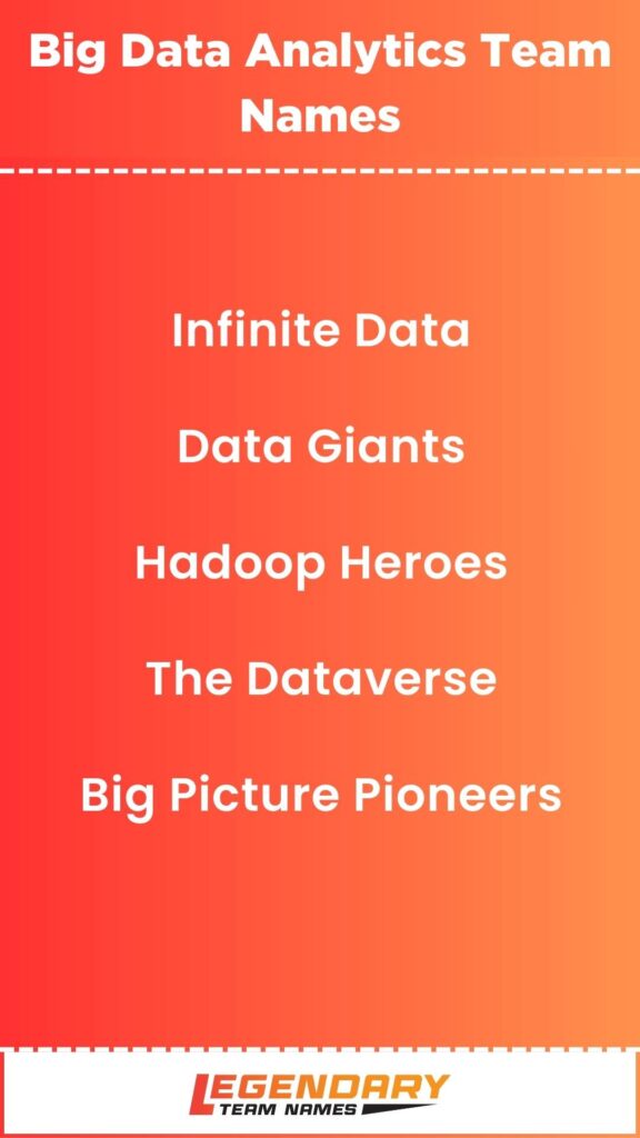 Big Data Analytics Team Names