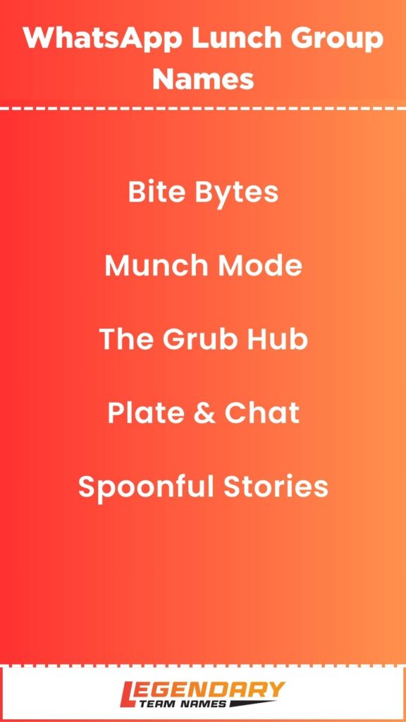 WhatsApp Lunch Group Names
