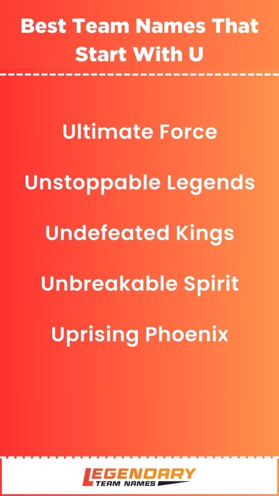 Best Team Names That Start With U