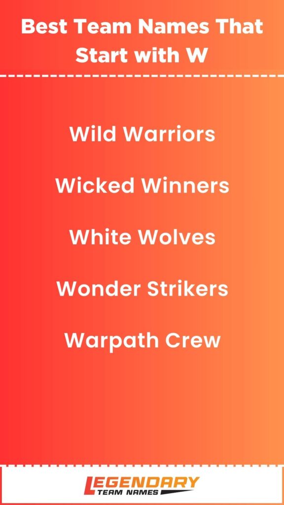 Best Team Names That Start with W