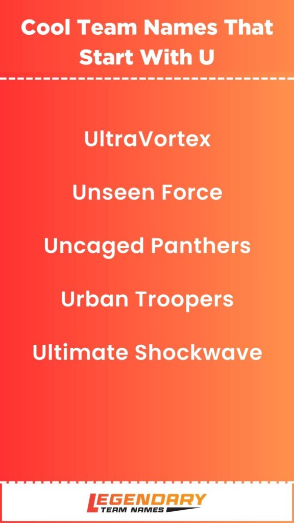 Cool Team Names That Start With U