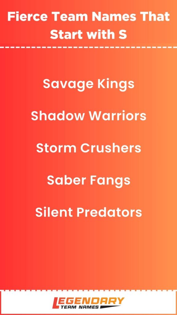 Fierce Team Names That Start with S