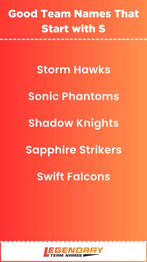 Good Team Names That Start with S