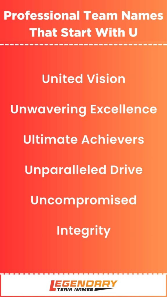 Professional Team Names That Start With U