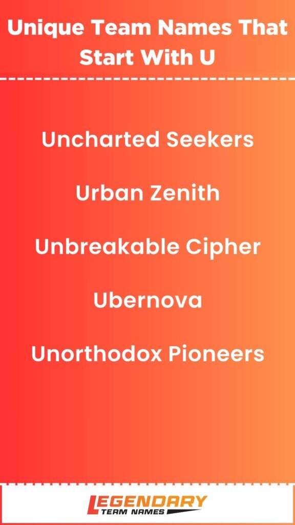 Unique Team Names That Start With U