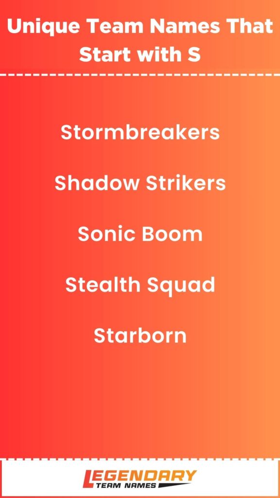 Unique Team Names That Start with S